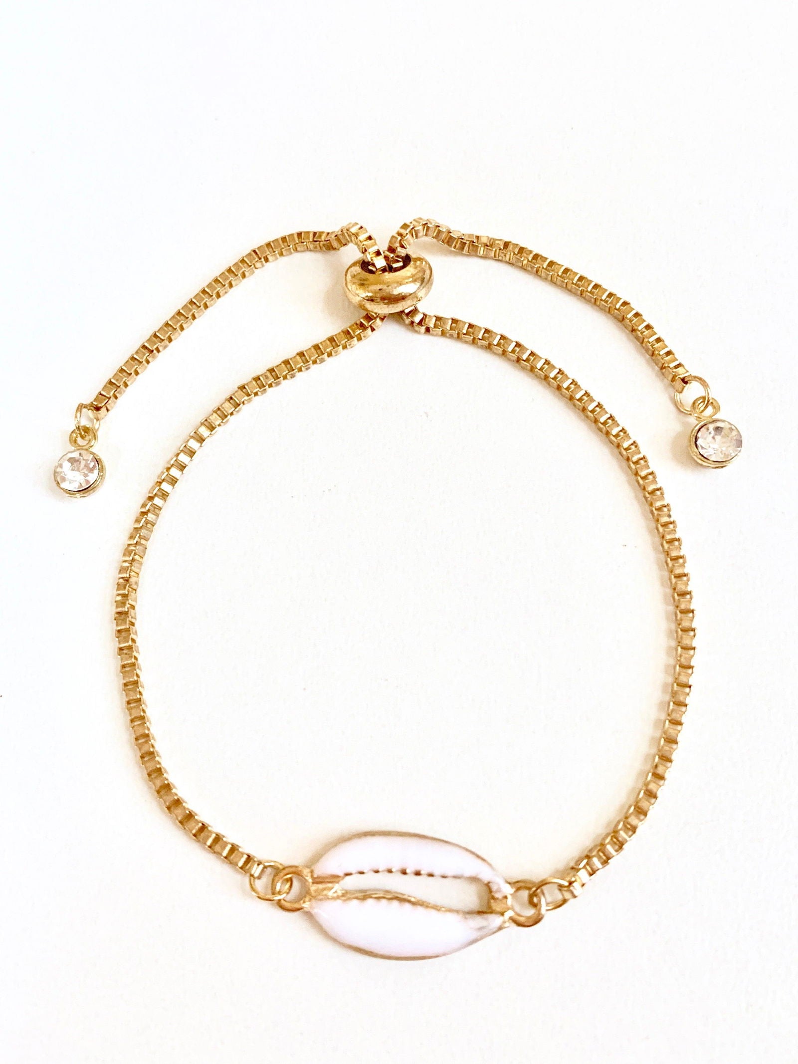 Seashell Bracelet Adjustable Spring Closure