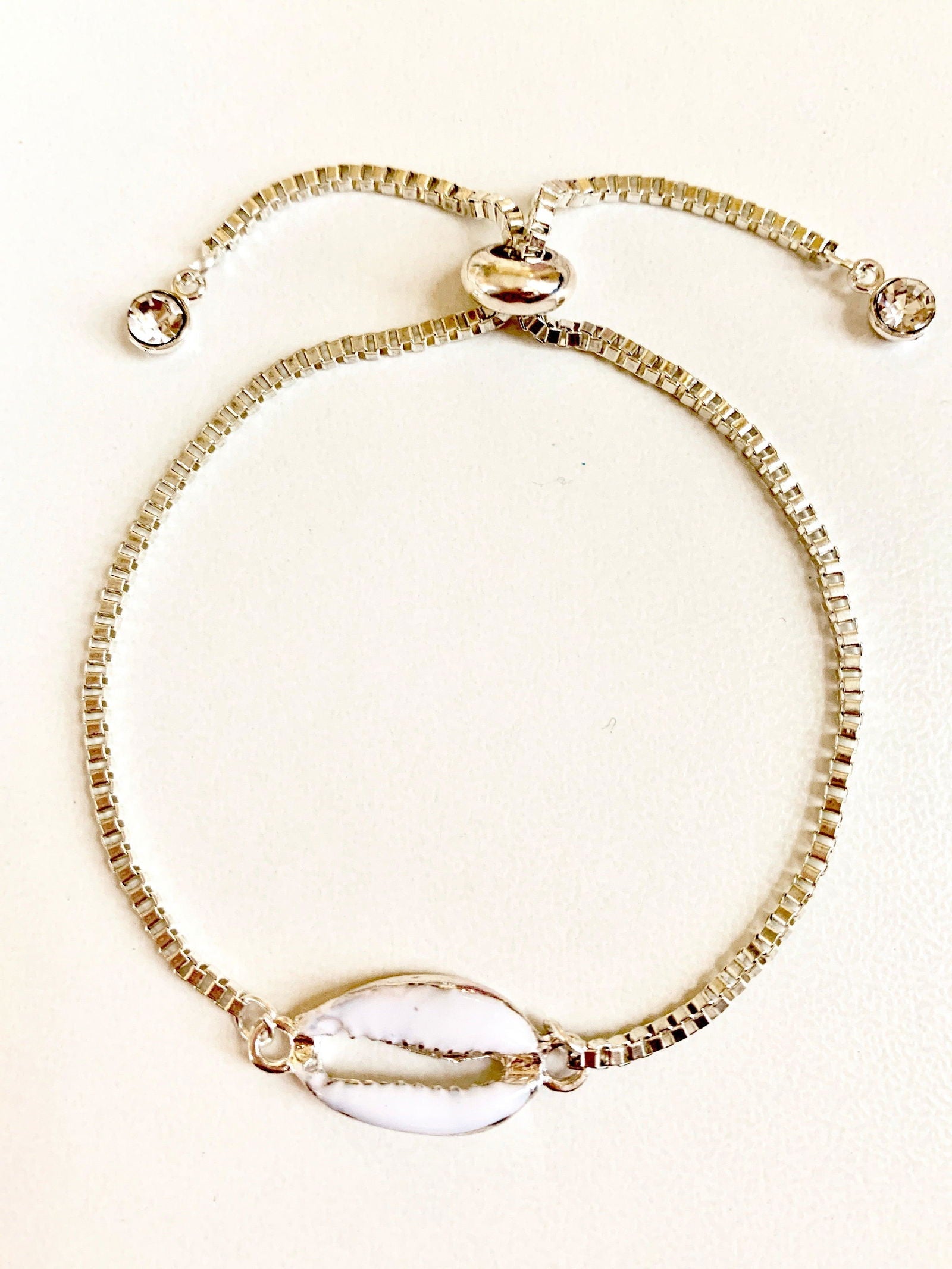Seashell Bracelet Adjustable Spring Closure